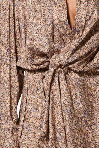 Abito chemisier in jacquard di seta floreale Harmony