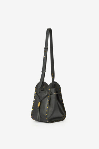 Borsa a secchiello in pelle di vacchetta liscia Silao