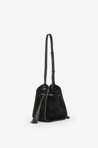 Borsa a secchiello in pelle di vitello scamosciata intrecciata Silao