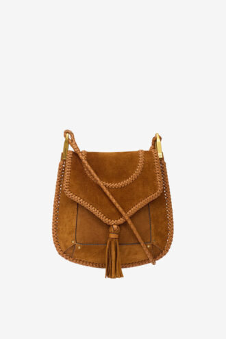 Borsa a tracolla in pelle scamosciata intrecciata Anahi