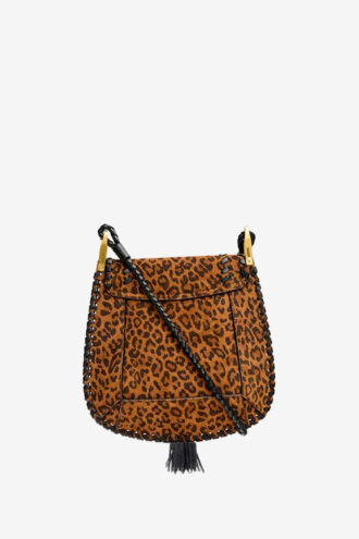 Borsa a tracolla in pelle scamosciata stampata Anahi