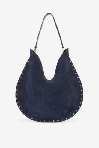 Borsa a tracolla Oskan Hobo Soft in pelle scamosciata di vitello con zip