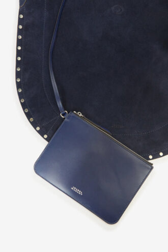 Borsa a tracolla Oskan Hobo Soft in pelle scamosciata di vitello con zip