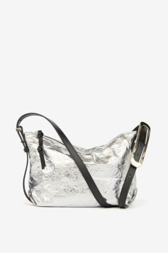 Borsa Mini Leyden in pelle di agnello metallizzata