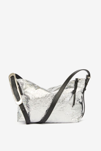 Borsa Mini Leyden in pelle di agnello metallizzata