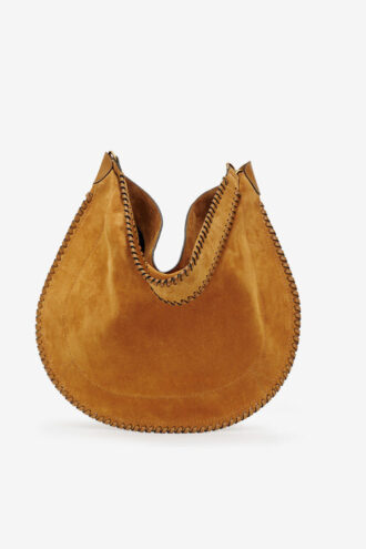 Borsa morbida Oskan Hobo in pelle di vitello scamosciata intrecciata