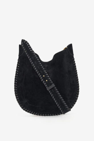 Borsa morbida Oskan in pelle di vitello scamosciata intrecciata