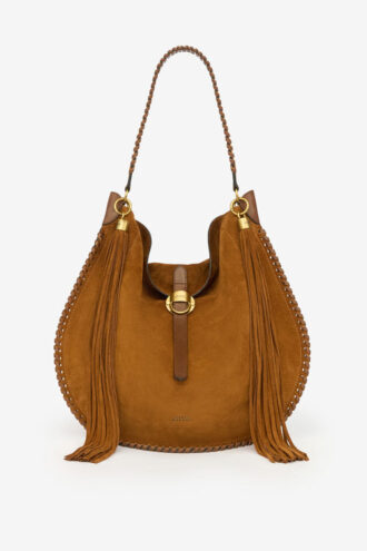 Borsa Oskan Hobo Folk in pelle di vitello scamosciata intrecciata