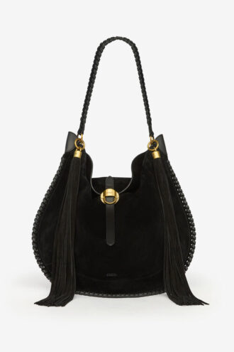 Borsa Oskan Hobo Folk in pelle di vitello scamosciata intrecciata