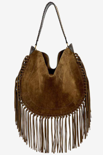 Borsa Oskan Hobo in morbida pelle scamosciata di vitello