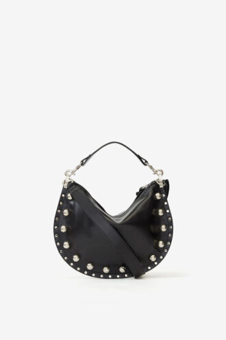 Borsa Oskan Soft Zip in pelle di vacchetta con borchie