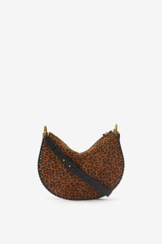 Borsa Oskan Soft Zip in pelle scamosciata stampata