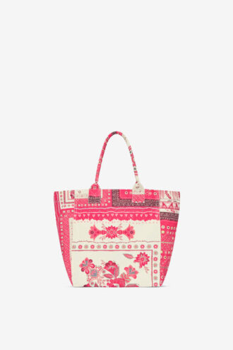 Borsa piccola Yenky in cotone stampato con logo