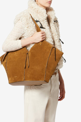 Borsa tote in pelle scamosciata
