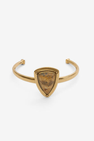 Bracciale rigido in ottone e pietra Dees