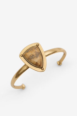 Bracciale rigido in ottone e pietra Dees