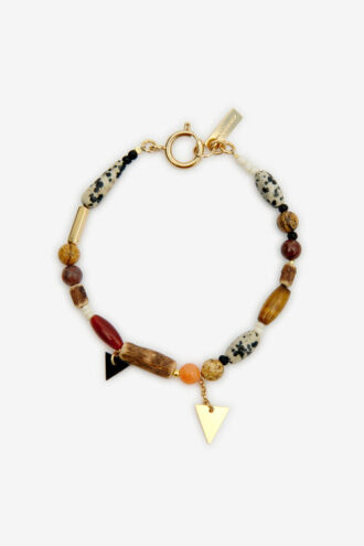Bracciale Yulian in pietra, legno e pendente