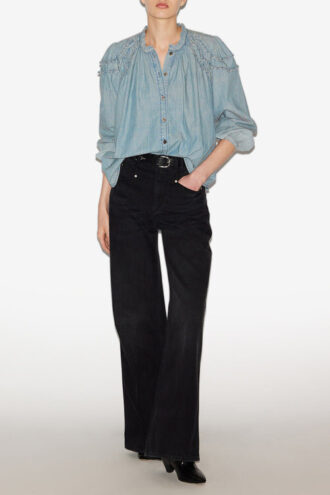 Camicetta in chambray con arricciature Milya