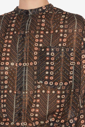 Camicetta in voile di cotone stampato Mexika
