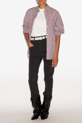 Camicia a righe in misto seta Fabriza