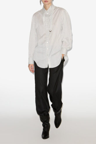 Camicia Aurora in cotone e seta a righe