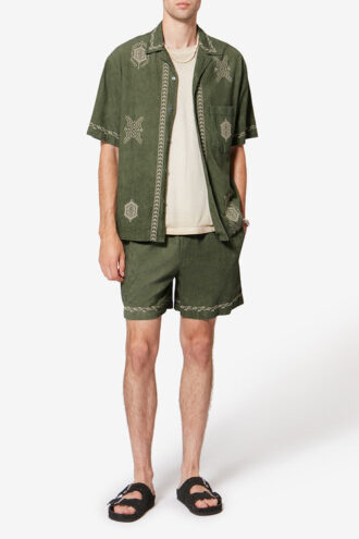 Camicia in garza di cotone ricamata Zekim