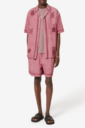 Camicia in garza di cotone ricamata Zekim