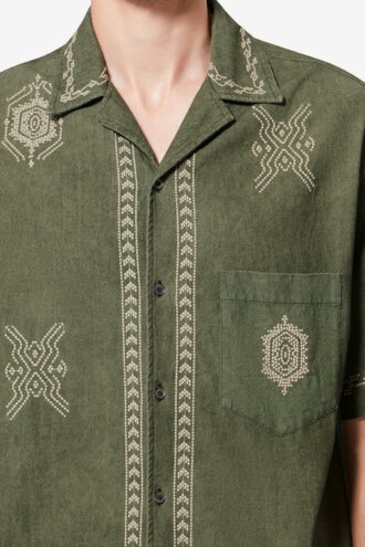 Camicia in garza di cotone ricamata Zekim