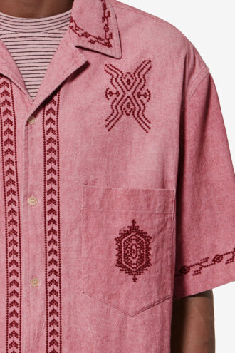 Camicia in garza di cotone ricamata Zekim