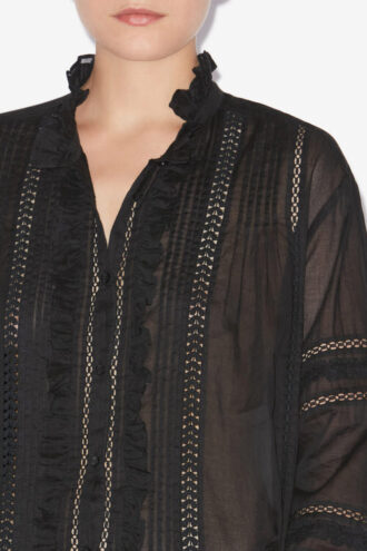 Camicia in voile di cotone traforato Valda
