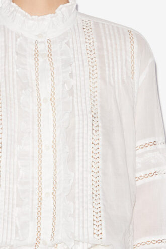 Camicia in voile di cotone traforato Valda