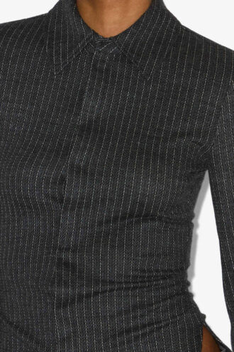 Camicia Roméa in lana vergine a righe tennis