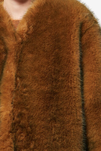 Cappotto corto in pelliccia sintetica Aglae