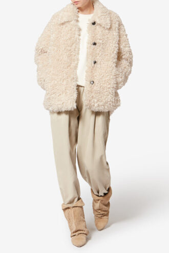 Cappotto corto in pelliccia sintetica riccia Tarvey