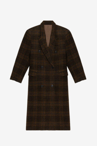 Cappotto lungo in lana a quadri Lexana