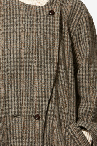 Cappotto lungo in lana vergine con motivo Principe di Galles Renée