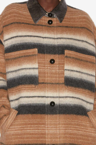 Cappotto oversize in lana a righe Djila