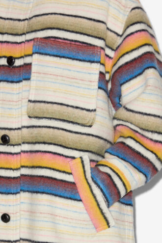 Cappotto oversize in lana a righe Djila