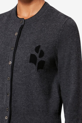 Cardigan bicolore in cotone e lana Lona