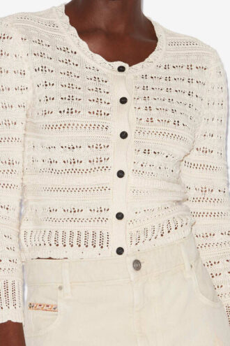 Cardigan corto in maglia traforata Ajaline