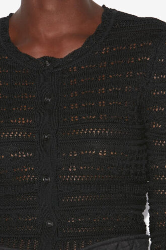 Cardigan corto in maglia traforata Ajaline