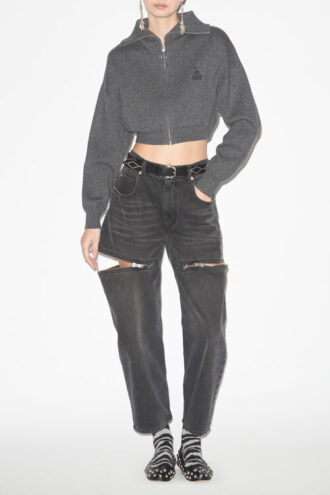 Cardigan corto Oxane in maglia tinta unita
