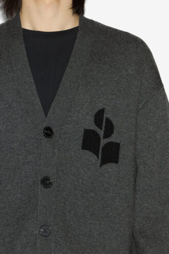 Cardigan Curtis in lana e cotone con logo