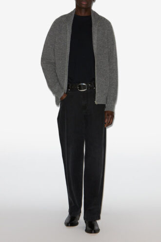 Cardigan in lana a costine con zip Benett