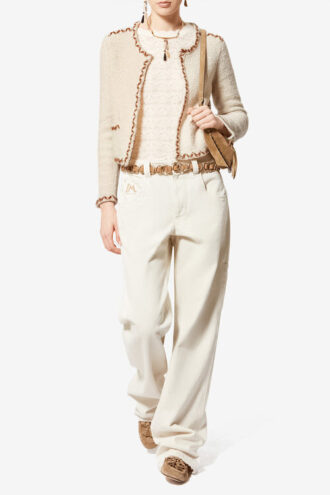 Cardigan in tweed di lana merino Rochelle