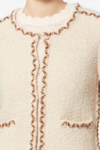 Cardigan in tweed di lana merino Rochelle