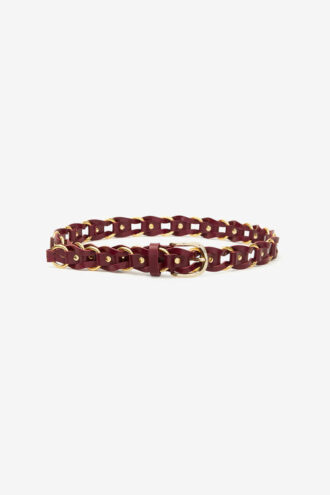 Cintura Bali in pelle intrecciata e metallo