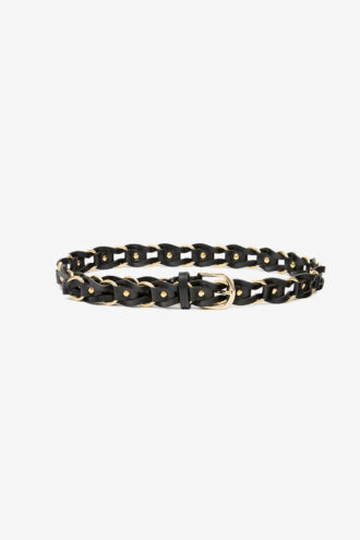 Cintura Bali in pelle intrecciata e metallo