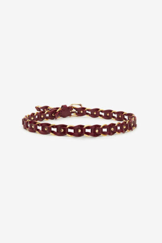 Cintura Bali in pelle intrecciata e metallo