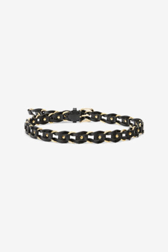 Cintura Bali in pelle intrecciata e metallo